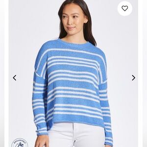 Mia&Tess Blue and White Striped Sweater Size L New With Tags